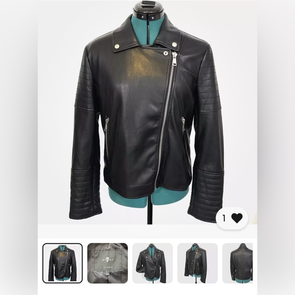 7 for All Mankind Vegan moto cafe racer jacket medium